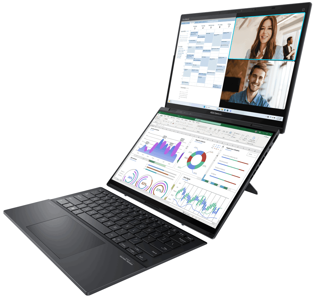 Ordinateur portable professionnel à double écran