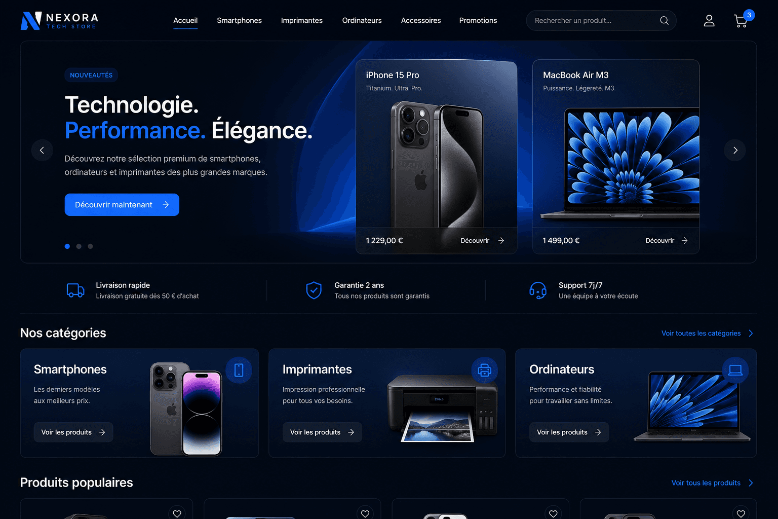 Aperçu complet — Boutique High-Tech & Informatique pour TechNova Kin